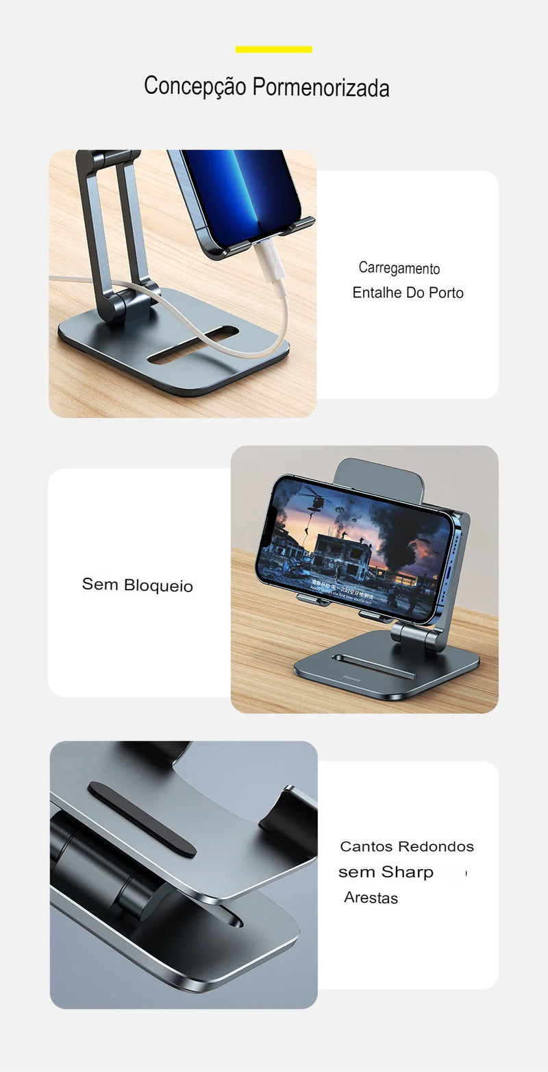 Baseus suporte de telefone suporte de mesa para celular tablet suporte dobrável para iphone 13 12 ipad pro air metal