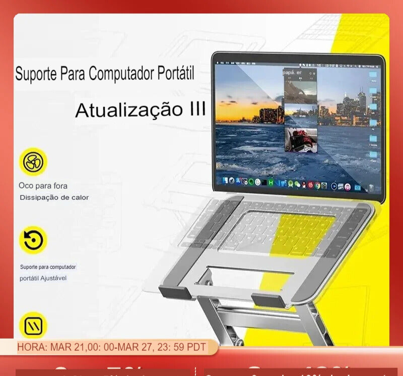 suporte para notebook dobrável  de alta qualidade,, adequado para laptops de até 17,3 polegadas